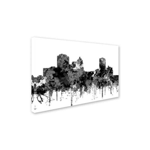 Marlene Watson 'Montgomery Alabama Skyline BW' Canvas Art,16x24